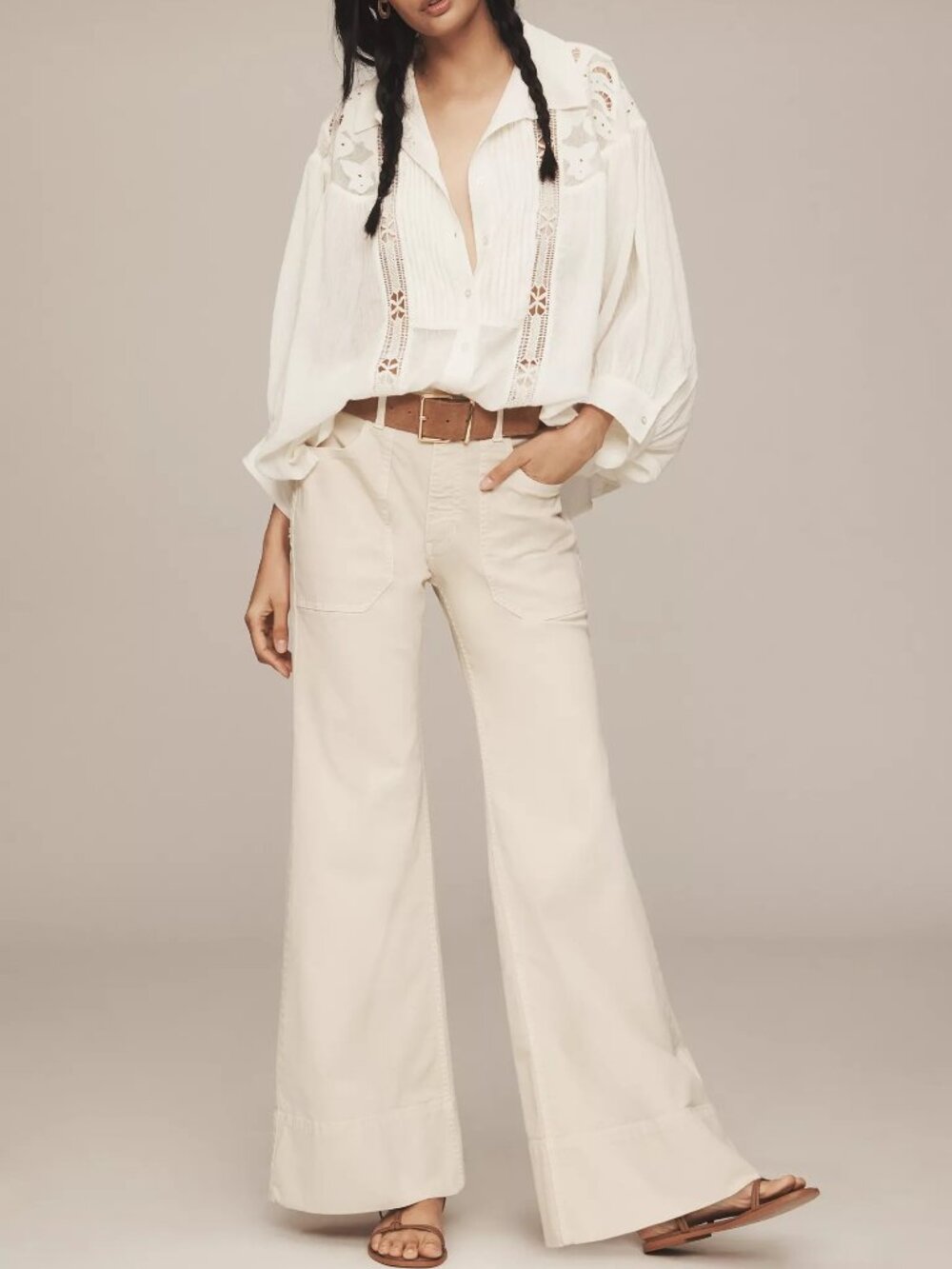 Anthropologie The Rylan Relaxed High-Rise Flare Pants by Pilcro 31 new with tag